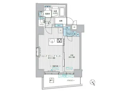 MAITRI YOTSUYA(1LDK/6階)の間取り写真