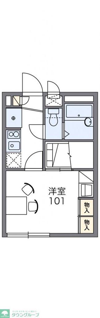 レオパレス日野OGMII(1K/3階)の間取り写真