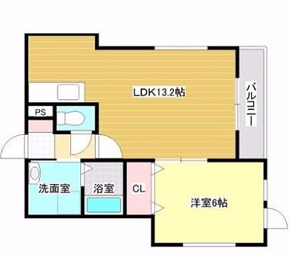 シュエットプルン(1LDK/1階)の間取り写真