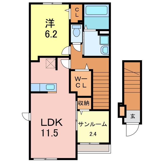 シャルマンII(1LDK/1階)の間取り写真
