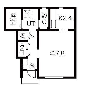 RELAIR新桜町(1K/1階)の間取り写真