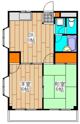エコーズ(2DK/2階)の間取り写真