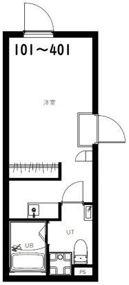 RSC町屋(ワンルーム/4階)の間取り写真