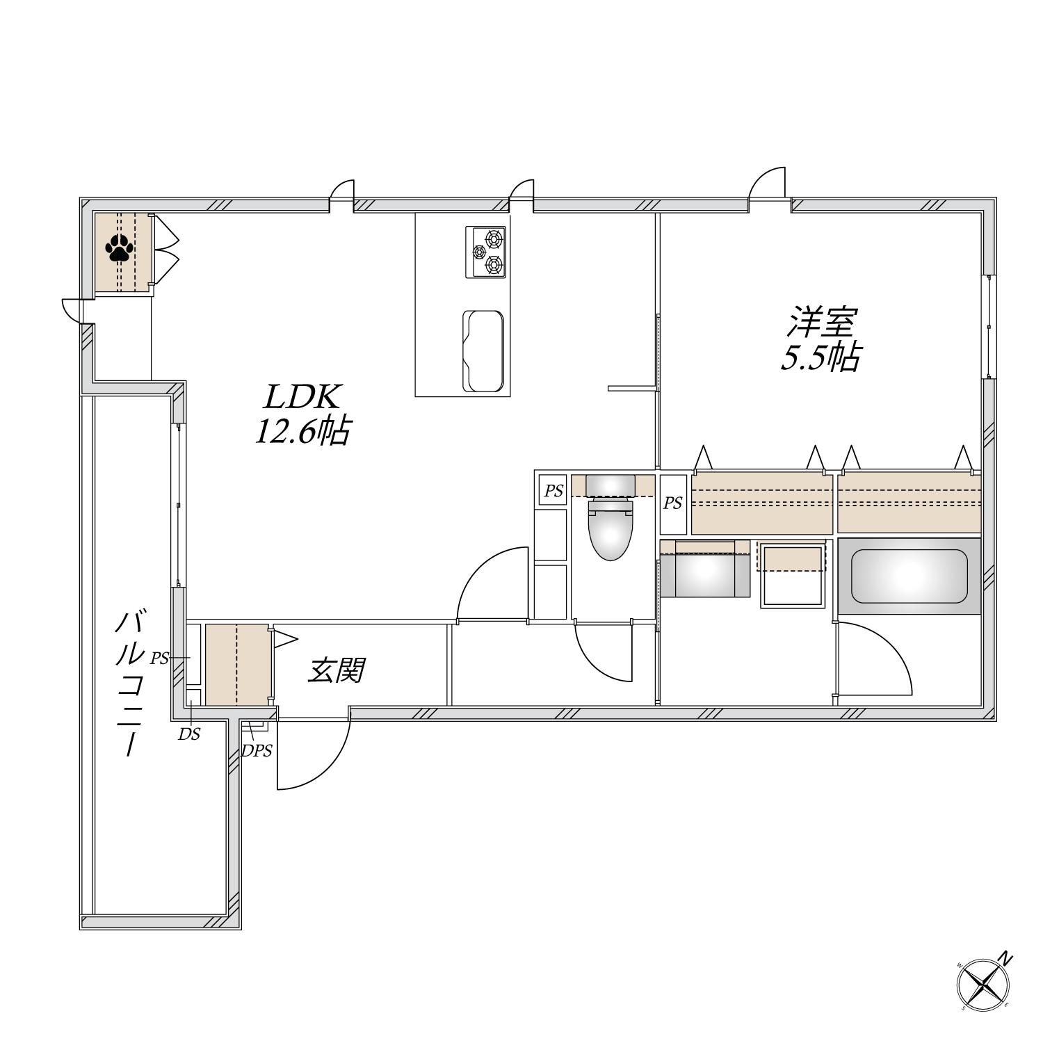 千川2丁目内田マンション(1LDK/2階)の間取り写真