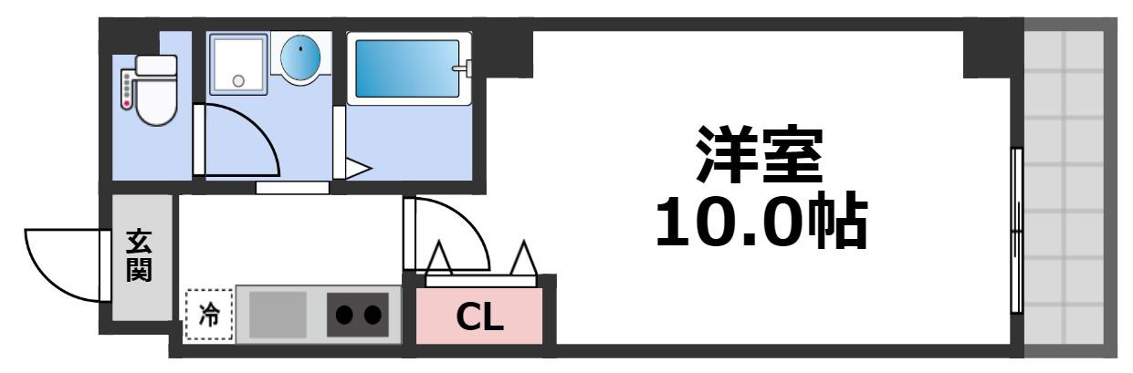ヴィラナリー大今里(1K/9階)の間取り写真