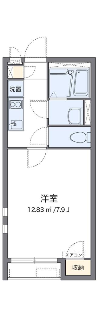 クレイノYASAKA(1K/2階)の間取り写真