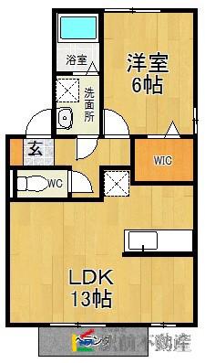 トータスモア参番館(1LDK/1階)の間取り写真