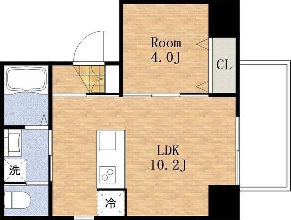 フォーゼ舟橋町(1LDK/8階)の間取り写真