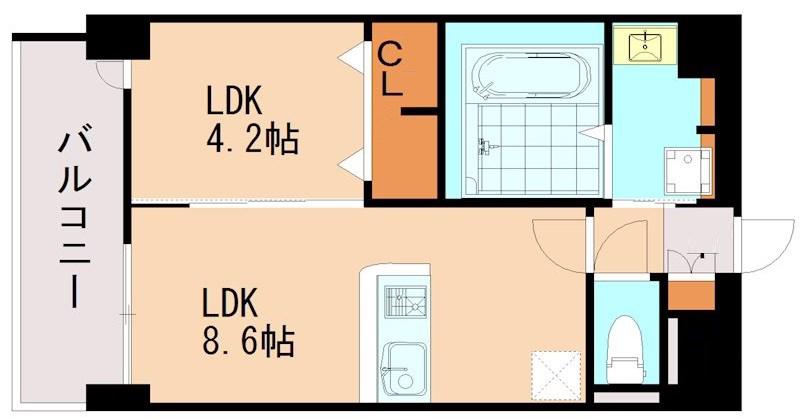 ウィングコート(1LDK/9階)の間取り写真