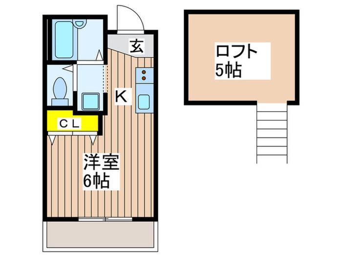 メゾン中原(1K/1階)の間取り写真
