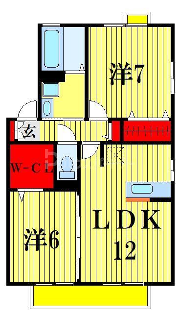 セブンオークスA・B・C・D・E・F・G(2LDK/1階)の間取り写真