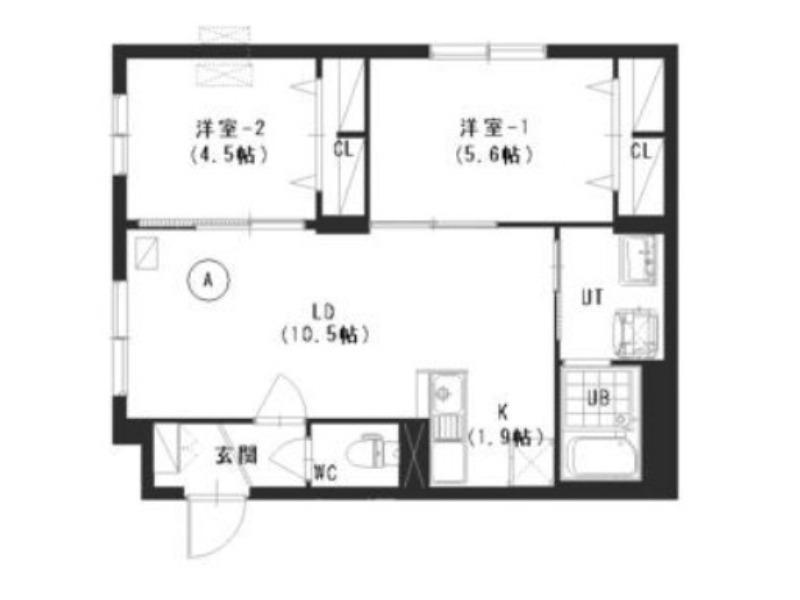 ペシェ南平岸(2LDK/4階)の間取り写真
