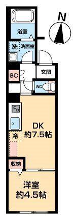 NEXAS EBARA(1DK/3階)の間取り写真