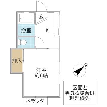 クランメール多賀(1K/2階)の間取り写真