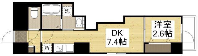 月光加賀(1DK/1階)の間取り写真