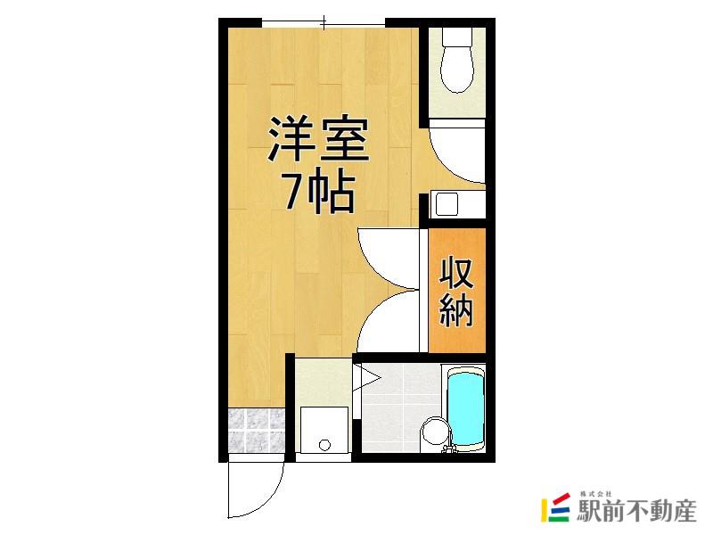 コーポカズI・II(ワンルーム/1階)の間取り写真