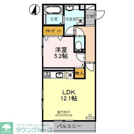 ウィステリア(1LDK/3階)の間取り写真