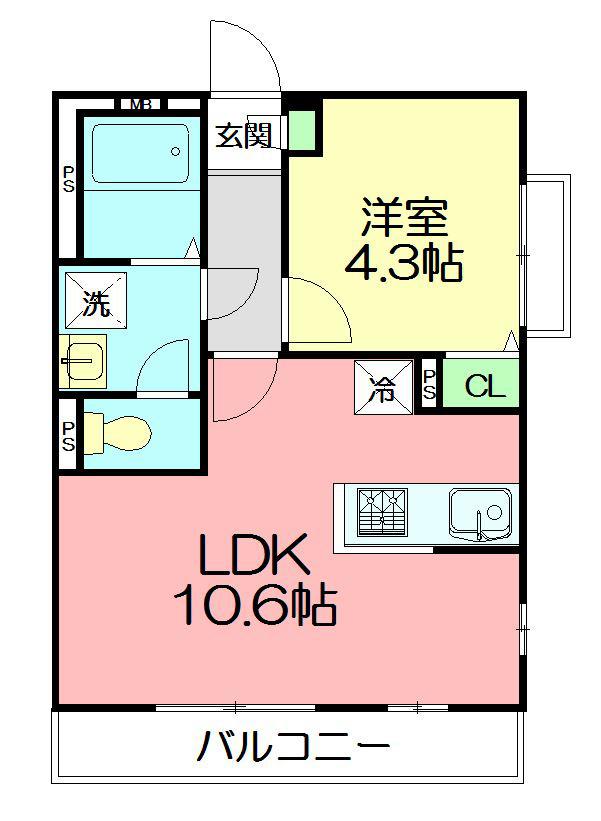 リブリ・プランタン(1LDK/1階)の間取り写真