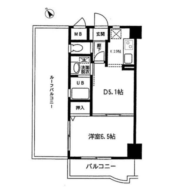 エルグランピア(1DK/5階)の間取り写真