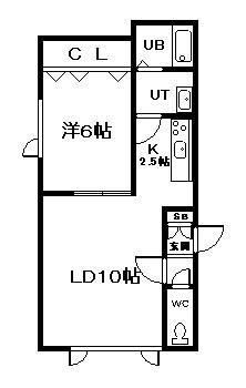 リナージュ(1LDK/1階)の間取り写真