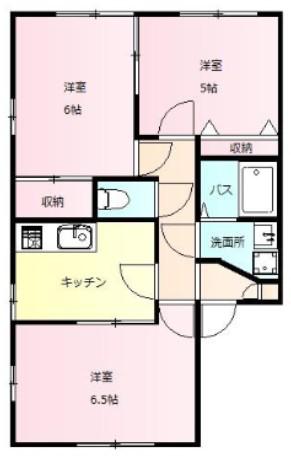 ディアス55イースト(2LDK/1階)の間取り写真