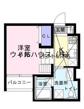 ウィステリアージュ堺東(ワンルーム/2階)の間取り写真