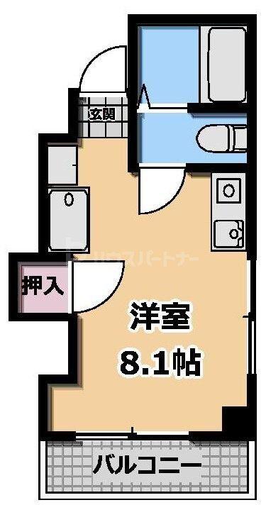J・Kビル(ワンルーム/2階)の間取り写真