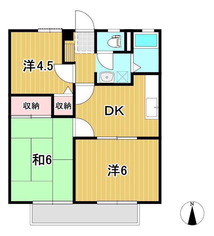 オークハイツ(3DK/1階)の間取り写真