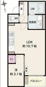 JACK TODANISHII(1LDK/3階)の間取り写真