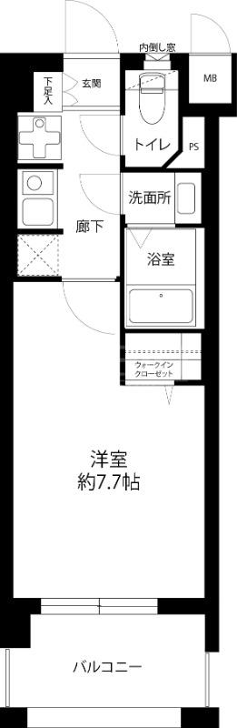 エシッド天神南(1K/6階)の間取り写真