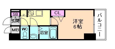 プレサンス塚本ベラビィ(1K/10階)の間取り写真