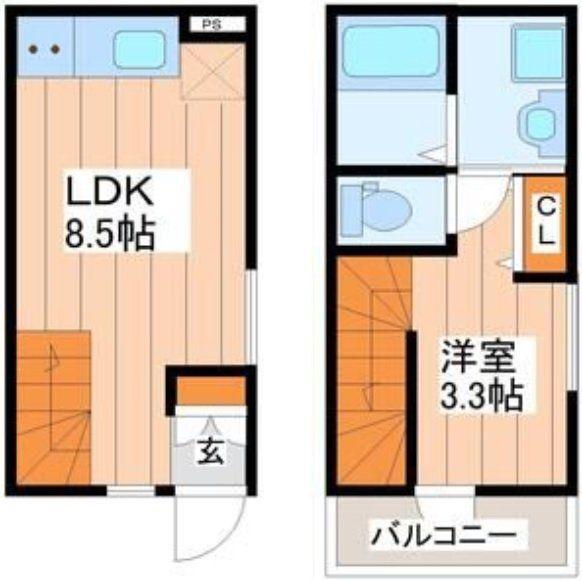 緑ヶ丘2丁目アパート(1LDK/1階)の間取り写真
