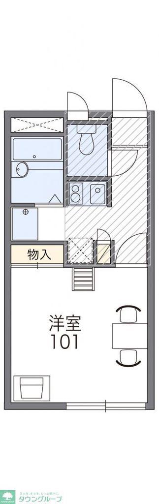 レオパレスウエスト羽生(1K/1階)の間取り写真