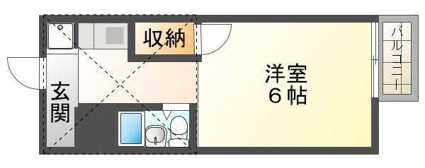 アップルハウス藤原光町(1K/2階)の間取り写真