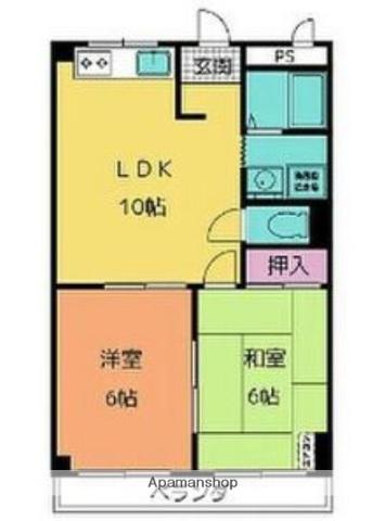 三崎近藤ハイツ(2LDK/2階)の間取り写真