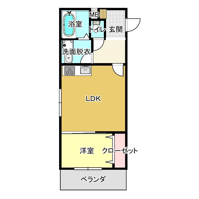 ビエント(1LDK/1階)の間取り写真