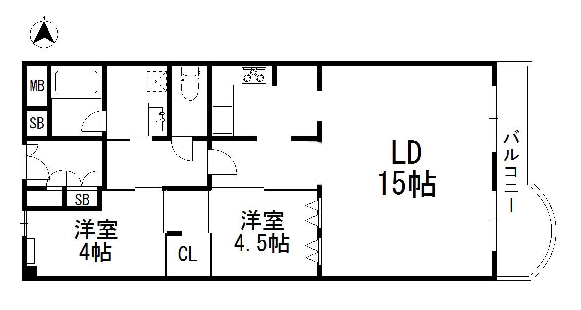 芦屋パインリッチ(3LDK/7階)の間取り写真