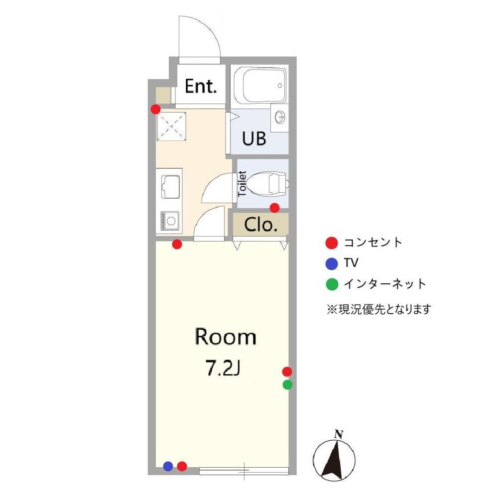 フォレスト小竹(1K/1階)の間取り写真