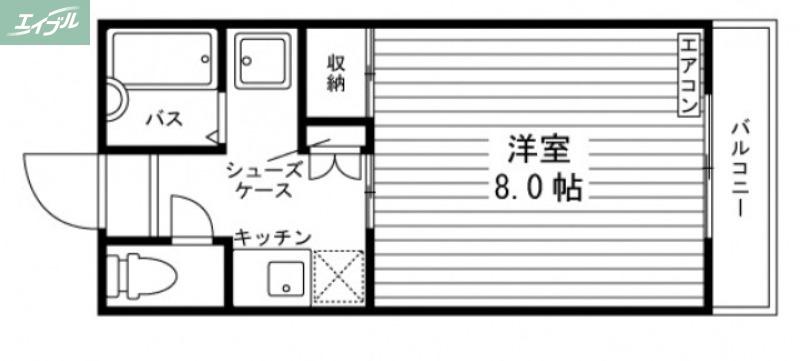 ラピスラズリー88(1K/1階)の間取り写真