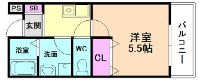 REGALO野里III番館(1K/1階)の間取り写真