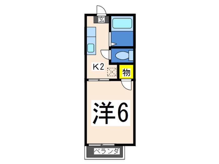 第二サフランハイツ(1K/2階)の間取り写真
