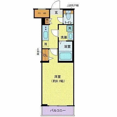 ディアレイシャス池尻大橋(1K/1階)の間取り写真