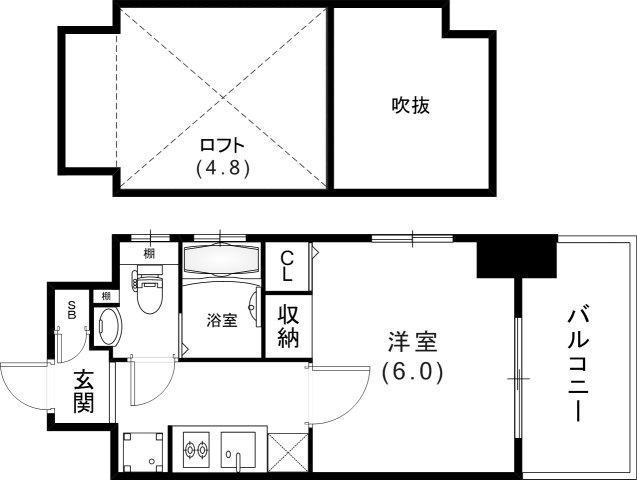 エステムコート神戸県庁前IV GRANDIO(1K/5階)の間取り写真