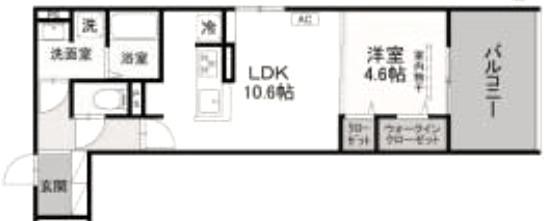 D‐ROOM丹波橋(1LDK/3階)の間取り写真