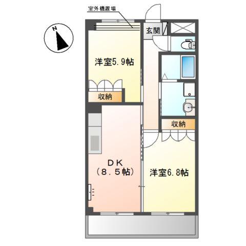 サンコート(2DK/2階)の間取り写真