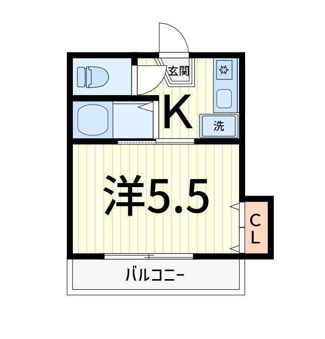 チェリーハイツ(1K/2階)の間取り写真