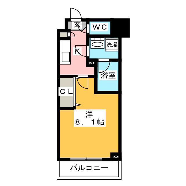 グランカーサ住吉(1K/2階)の間取り写真