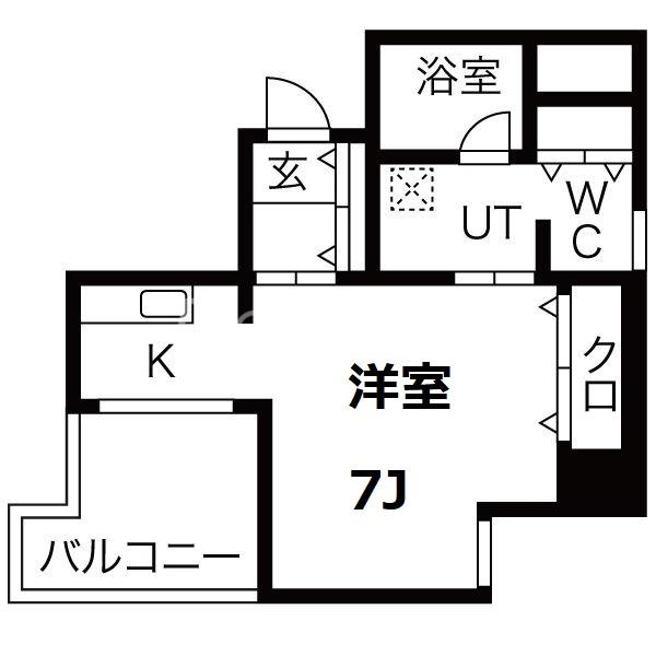 ロイヤルメゾン西天満(ワンルーム/6階)の間取り写真