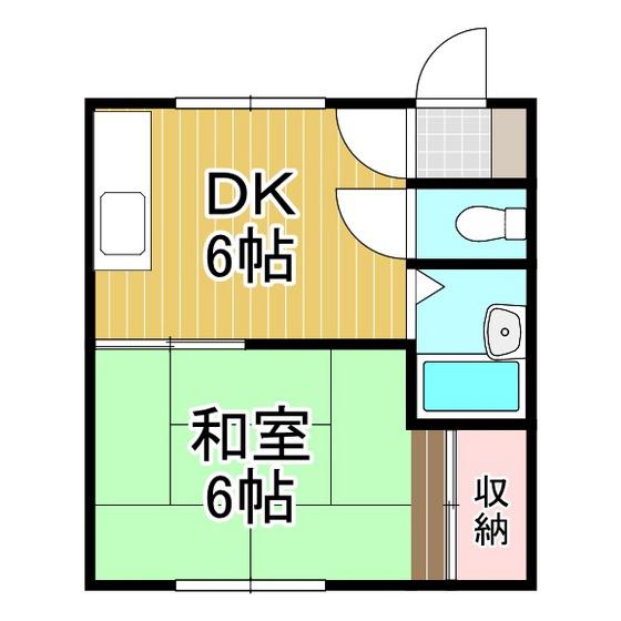 ノエルB(1DK/2階)の間取り写真
