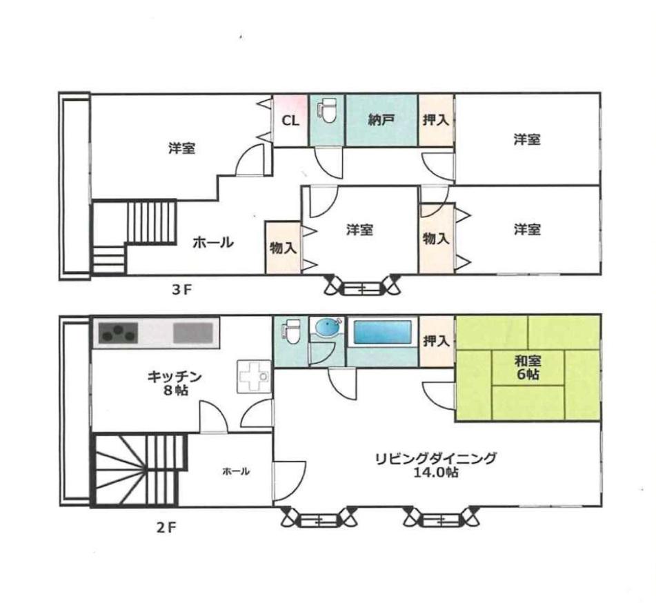 北千束一丁目(5LDK/2階)の間取り写真